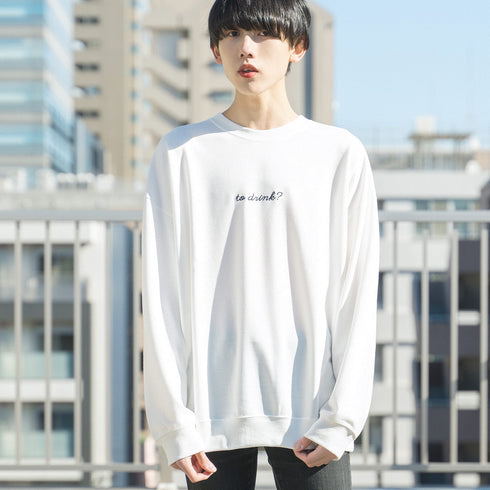 【MODISH GAZE】T/Cポンチ ゆるカラープリント ビッグスウェットトレーナー