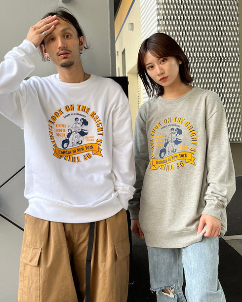 【MODISH GAZE】レトロデザインサークルロゴ 裏毛スウェット