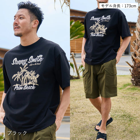 【SUNNY SMITH】11.6ウルトラヘビーオンス Heavy SmithPalm Beach プリントTシャツ