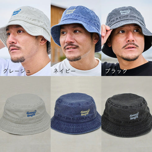 【SUNNY SMITH】ヤシの木ロゴ刺繍ピグメントバケットハット