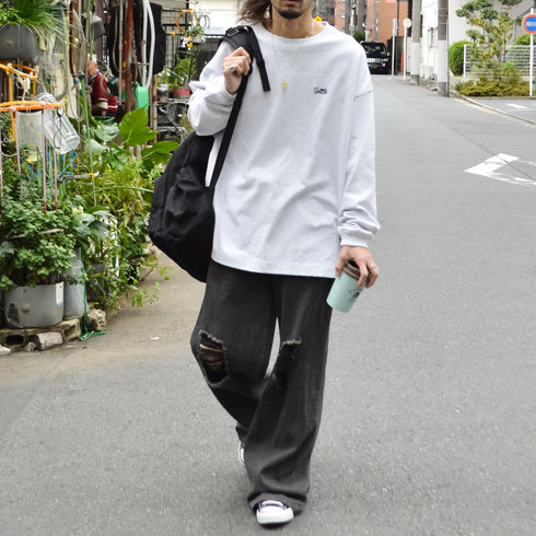 【SUNNY SMITH】ヤシの木柄 両面刺繍ロングスリーブTシャツ