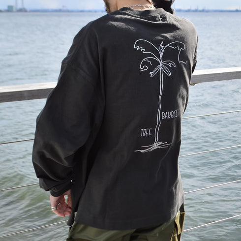 【SUNNY SMITH】ヤシの木柄 両面刺繍ロングスリーブTシャツ