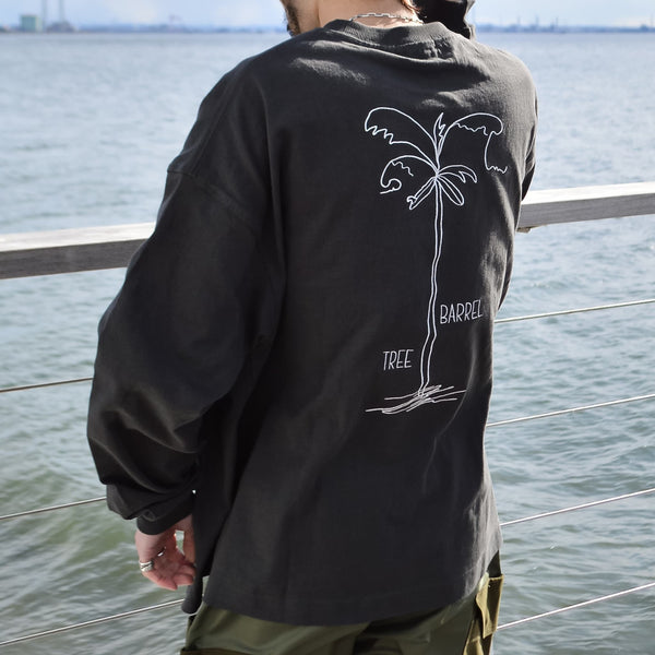 【SUNNY SMITH】ヤシの木柄 両面刺繍ロングスリーブTシャツ