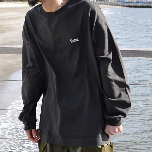 【SUNNY SMITH】ヤシの木柄 両面刺繍ロングスリーブTシャツ