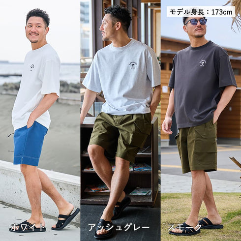 【SUNNY SMITH】 ヤシの木アーチロゴワンポイント刺繍Tシャツ