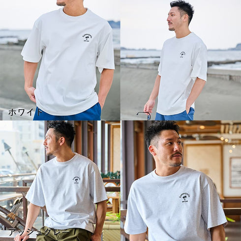 【SUNNY SMITH】 ヤシの木アーチロゴワンポイント刺繍Tシャツ