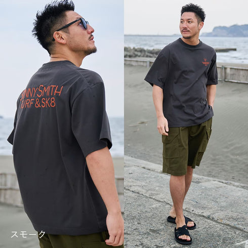 【SUNNY SMITH】 ヤシの木イラストロゴ両面刺繍Tシャツ
