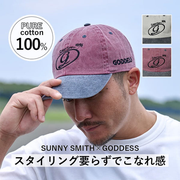 【SUNNY SMITH】 GODDESS embroidery bicolor Cap