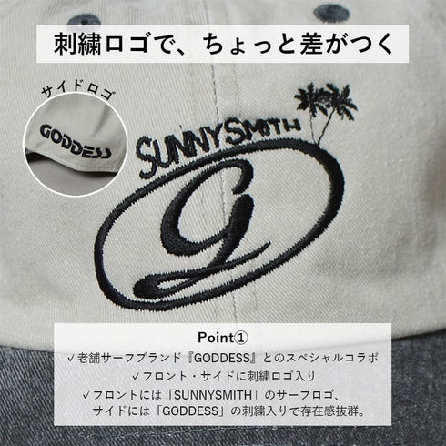 【SUNNY SMITH】 GODDESS embroidery bicolor Cap