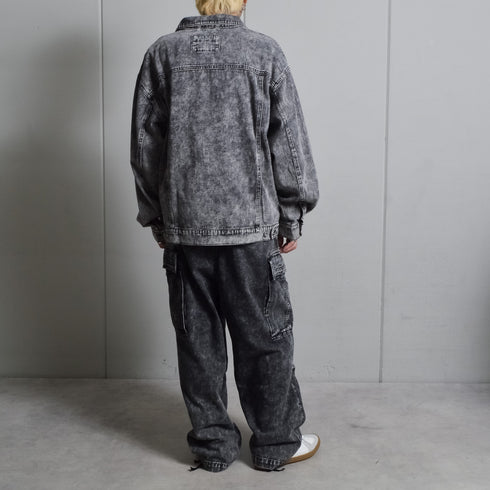 【DOUBLESTEAL】オーバーサイズケミカルデニムGジャン