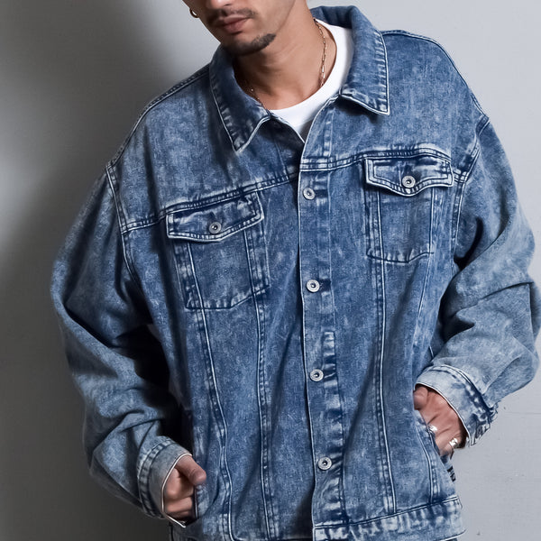 【DOUBLESTEAL】オーバーサイズケミカルデニムGジャン