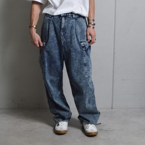 【DOUBLESTEAL】ケミカルイージーデニムカーゴパンツ