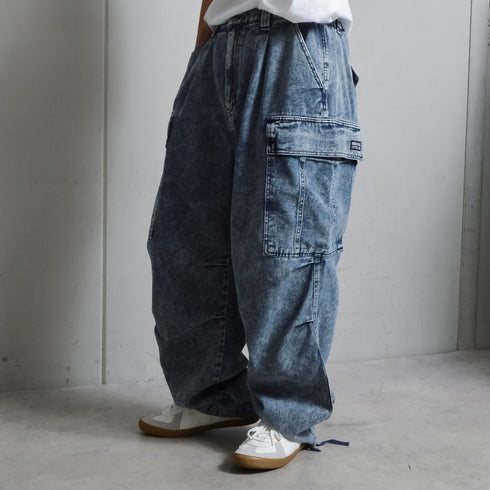 【DOUBLESTEAL】ケミカルイージーデニムカーゴパンツ