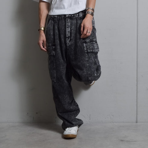 【DOUBLESTEAL】ケミカルイージーデニムカーゴパンツ