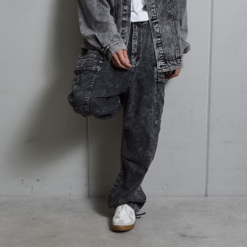 【DOUBLESTEAL】ケミカルイージーデニムカーゴパンツ
