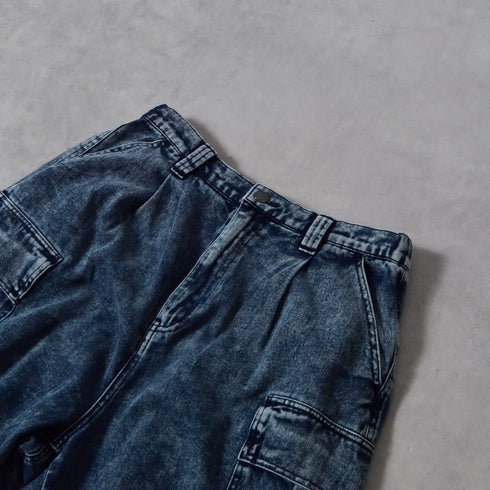 【DOUBLESTEAL】ケミカルイージーデニムカーゴパンツ