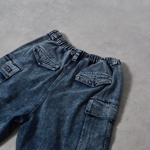 【DOUBLESTEAL】ケミカルイージーデニムカーゴパンツ