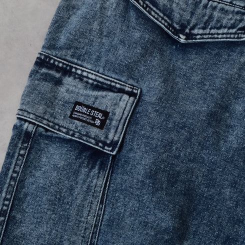 【DOUBLESTEAL】ケミカルイージーデニムカーゴパンツ