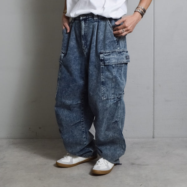 【DOUBLESTEAL】ケミカルイージーデニムカーゴパンツ