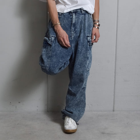 【DOUBLESTEAL】ケミカルイージーデニムカーゴパンツ