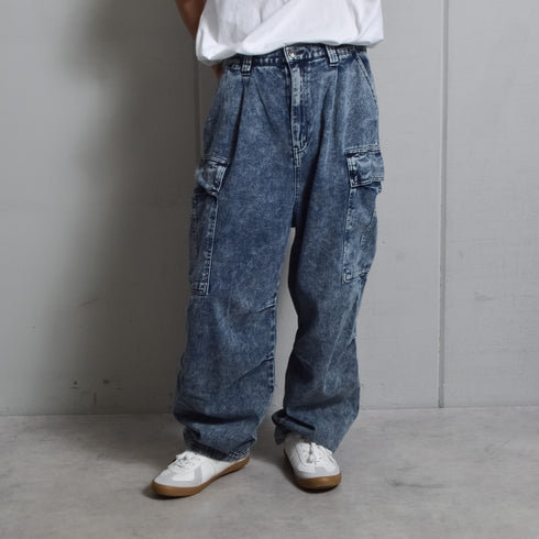 【DOUBLESTEAL】ケミカルイージーデニムカーゴパンツ