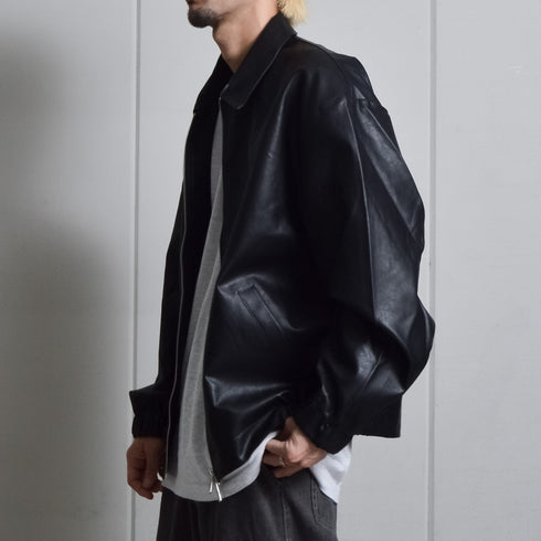 【DOUBLESTEAL】オーバーサイズPUレザーブルゾン