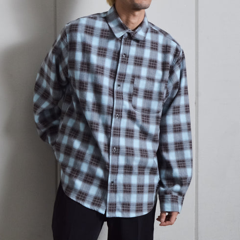 【DOUBLESTEAL】オンブレチェックオーバーサイズシャツ