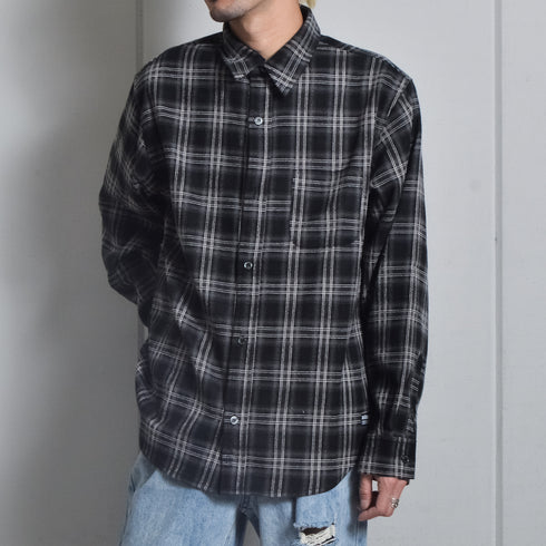 【DOUBLESTEAL】オンブレチェックオーバーサイズシャツ