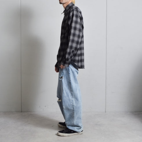 【DOUBLESTEAL】オンブレチェックオーバーサイズシャツ