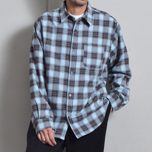 【DOUBLESTEAL】オンブレチェックオーバーサイズシャツ