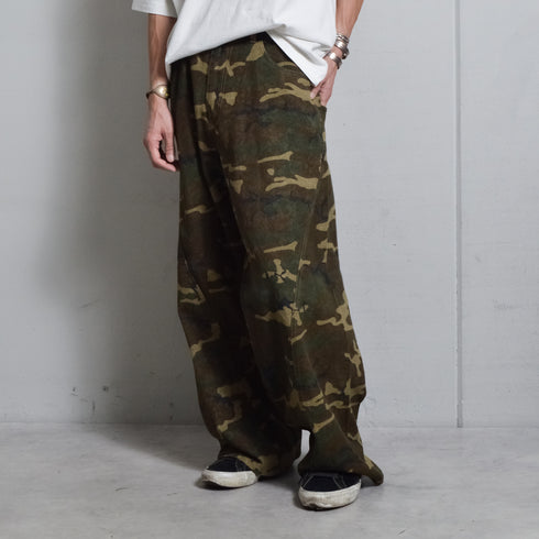 【DOUBLESTEAL】総柄イージーワイドパンツ