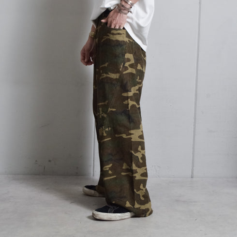 【DOUBLESTEAL】総柄イージーワイドパンツ