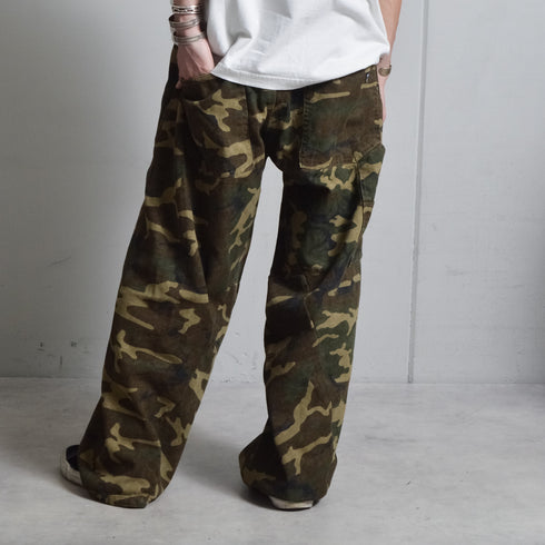 【DOUBLESTEAL】総柄イージーワイドパンツ