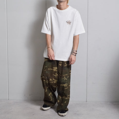 【DOUBLESTEAL】総柄イージーワイドパンツ