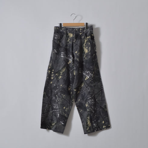 【DOUBLESTEAL】総柄イージーワイドパンツ
