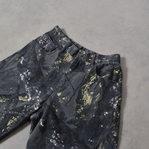 【DOUBLESTEAL】総柄イージーワイドパンツ