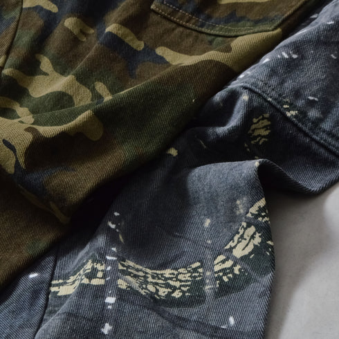 【DOUBLESTEAL】総柄イージーワイドパンツ