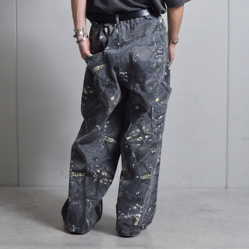 【DOUBLESTEAL】総柄イージーワイドパンツ