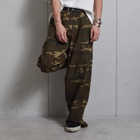 【DOUBLESTEAL】総柄イージーワイドパンツ