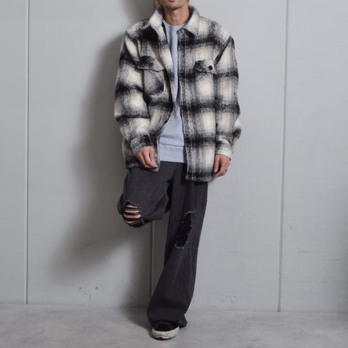 【DOUBLESTEAL】起毛オンブレチェックCPOジャケット