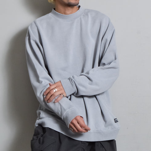 【DOUBLESTEAL】モックネックピグメントオーバーサイズスウェット