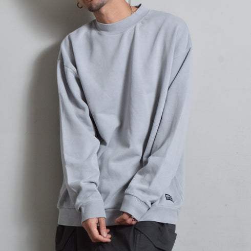 【DOUBLESTEAL】モックネックピグメントオーバーサイズスウェット