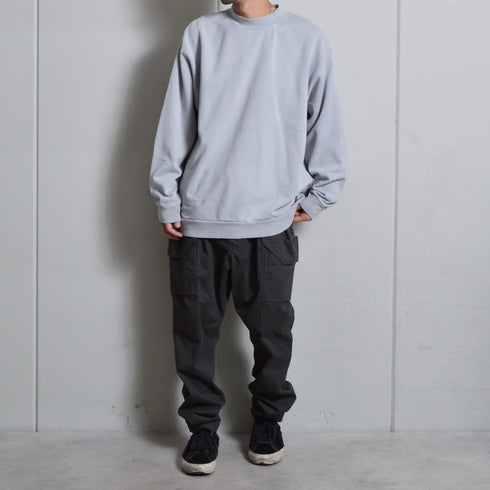【DOUBLESTEAL】モックネックピグメントオーバーサイズスウェット