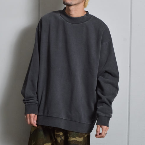 【DOUBLESTEAL】モックネックピグメントオーバーサイズスウェット