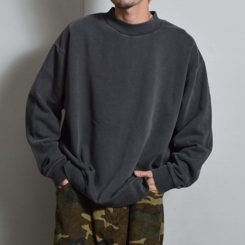 【DOUBLESTEAL】モックネックピグメントオーバーサイズスウェット