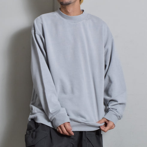 【DOUBLESTEAL】モックネックピグメントオーバーサイズスウェット
