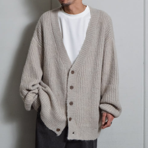 【DOUBLESTEAL】Vネックシャギーカーディガン