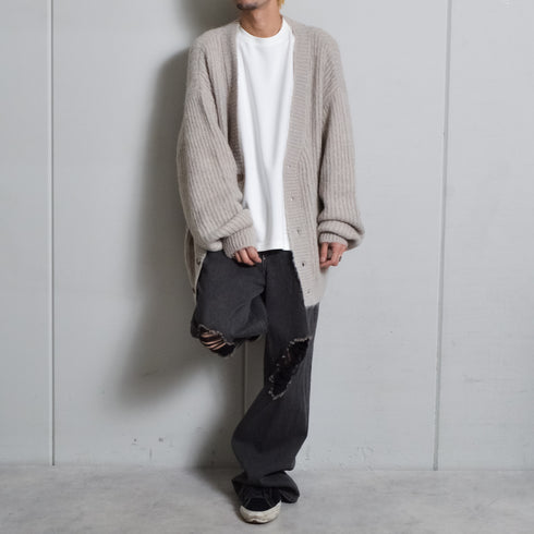 【DOUBLESTEAL】Vネックシャギーカーディガン