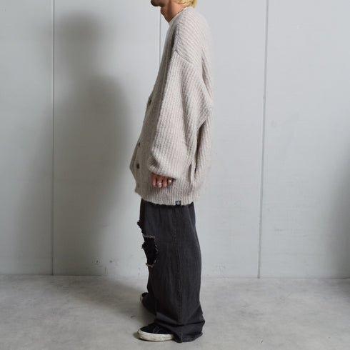 【DOUBLESTEAL】Vネックシャギーカーディガン