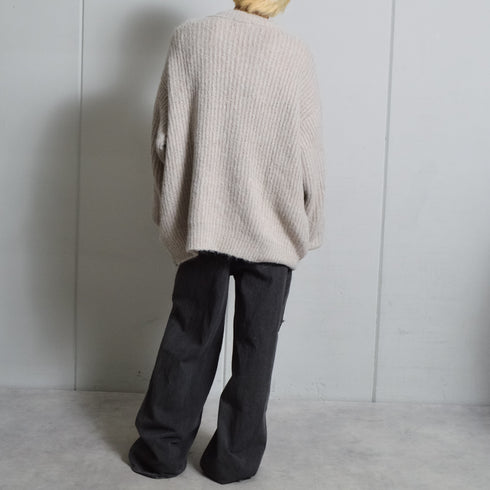 【DOUBLESTEAL】Vネックシャギーカーディガン